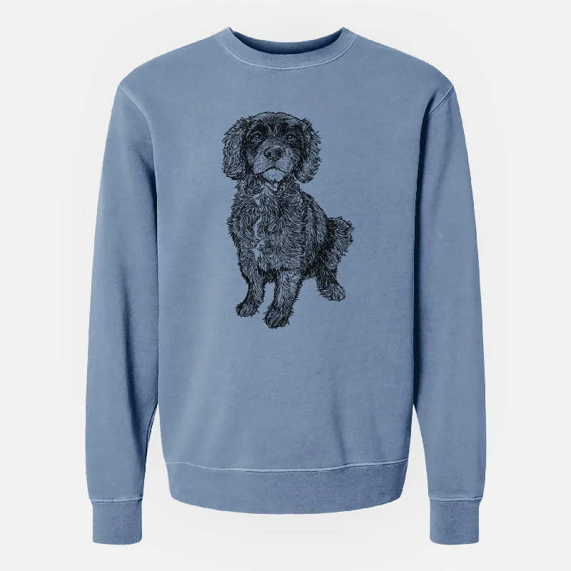 Exclusive Savings classic gym sweatshirtDoodled Bama the Cocker Spaniel Mix - Unisex Pigment Dyed Crew Sweatshirt