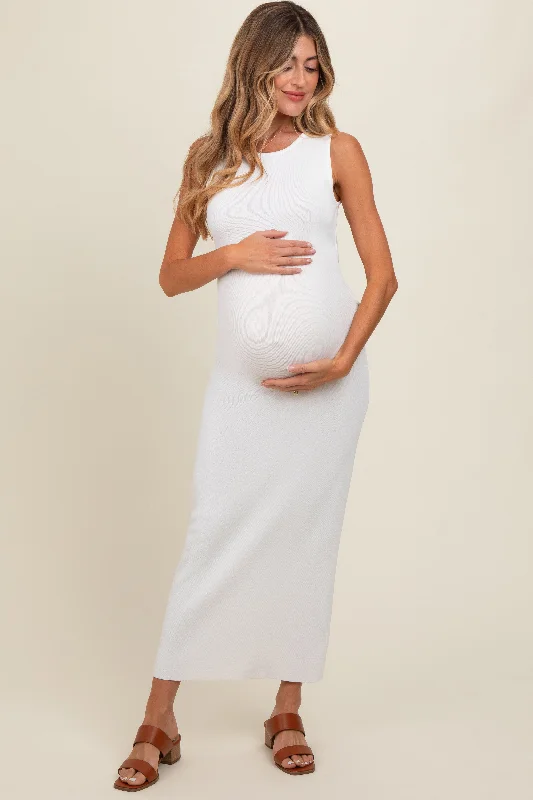 Act Now printed dressIvory Back Tie Bodycon Maternity Maxi Dress