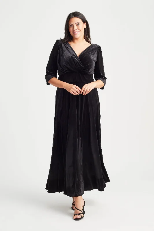 Daily Deals knit dressVerity Velvet Black Maxi Gown