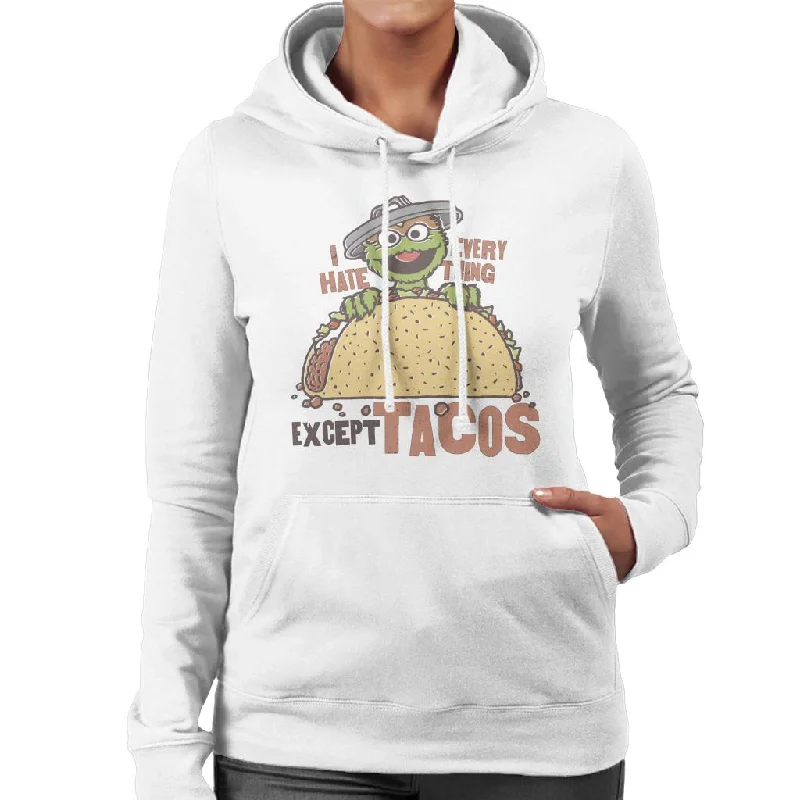 Crazy Deals casual hoodie for workoutSesame Street Oscar The Grouch Tacos Women's Hooded Sweatshirt