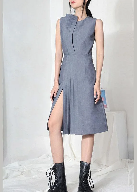 Friends and Family Sale pleated dressWomen Grey Patchwork Cotton asymmetrical design Dresses Friends and Family Sale pleated dressWomen Grey Patchwork Cotton asymmetrical design Dresses