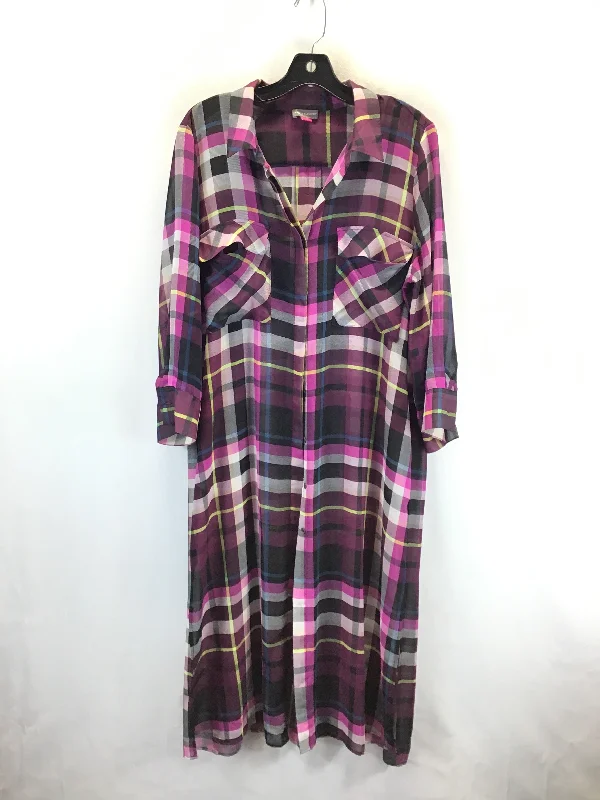 Fantastic Deals vintage dressDress Casual Maxi By Vince Camuto In Plaid Pattern, Size: L