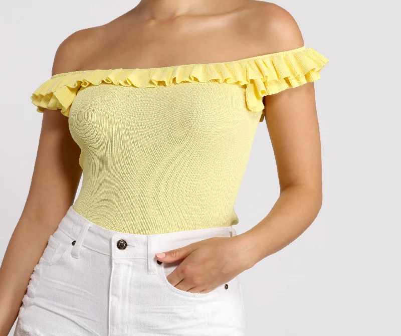 TIME-Limited Offer Miss Pretty Ruffle Crop Top