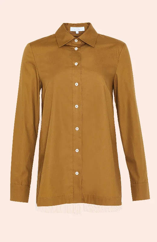 Sale Event Cotton Poplin Button Down Top | Camel Multi
