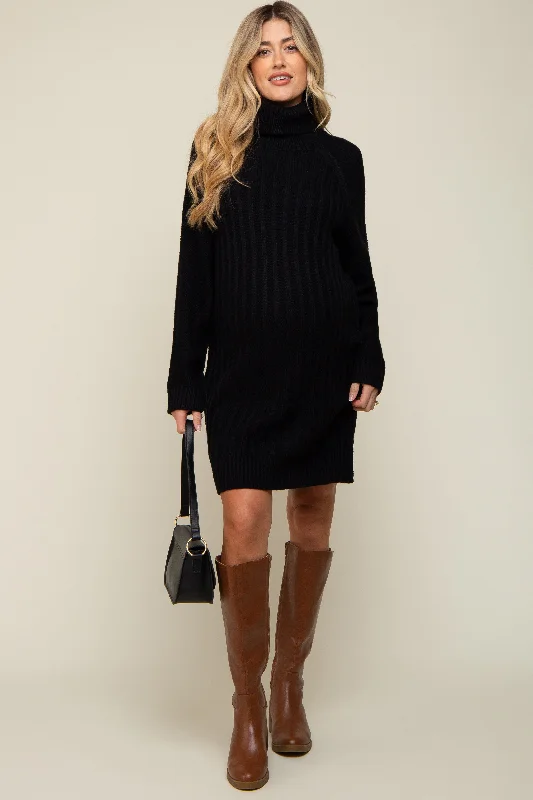 Huge Savings long sleeve dressBlack Turtleneck Maternity Sweater Dress