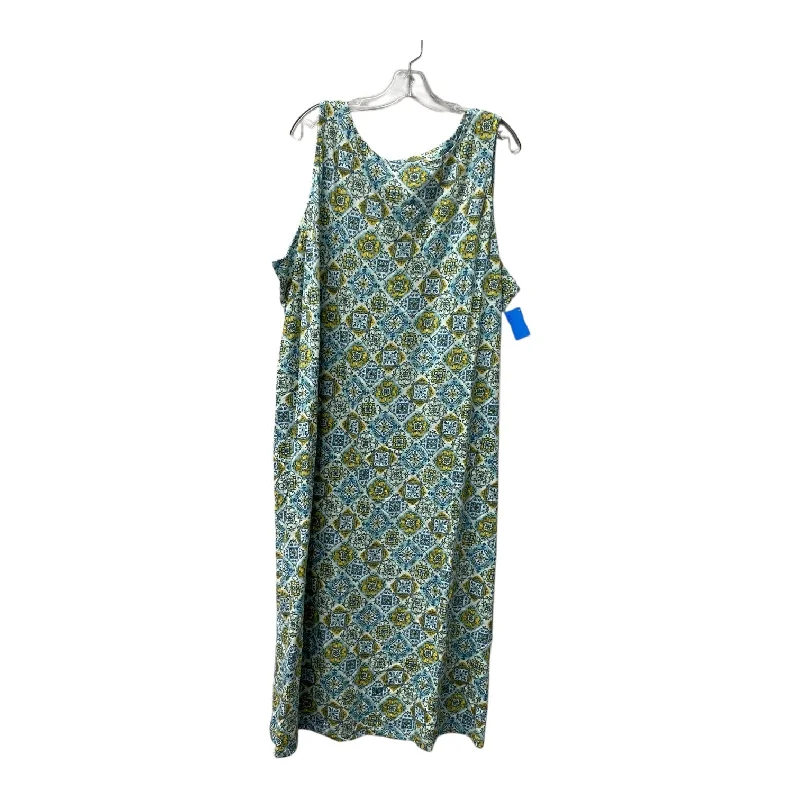 Limited Time Offer knit dressDress Casual Maxi By Denim And Company In Blue & Yellow, Size:3