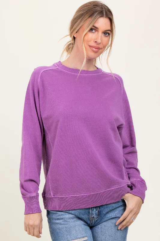 Special Savings Plum French Terry Vintage Wash Pullover