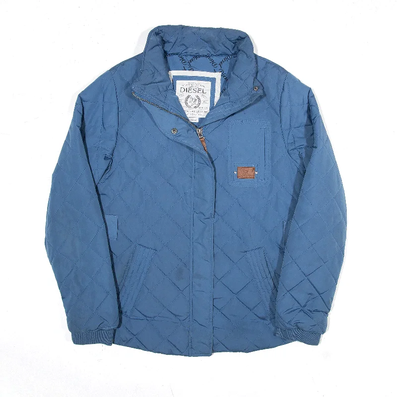 Warehouse Sale sleek jacketDIESEL Jacket Blue Nylon Quilted Womens L