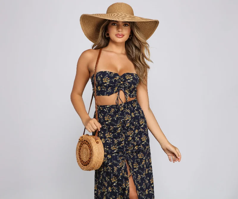 Major Savings Ditsy Floral Ruched Tube Top