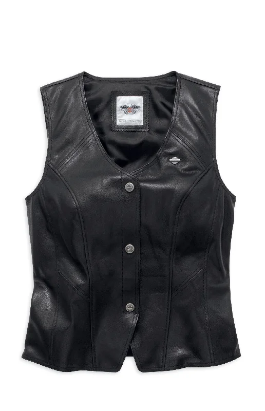Closeout Harley-Davidson Women's Essentials Leather Riding Vest 98093-16VW