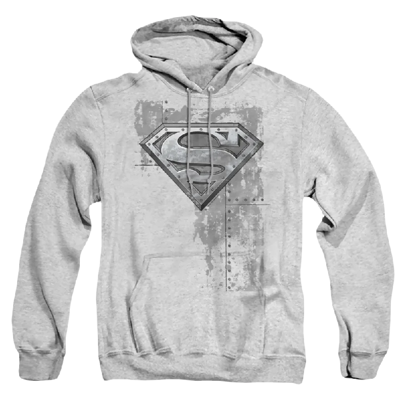 Special Discount high-quality hoodieSuperman Riveted Metal - Pullover Hoodie