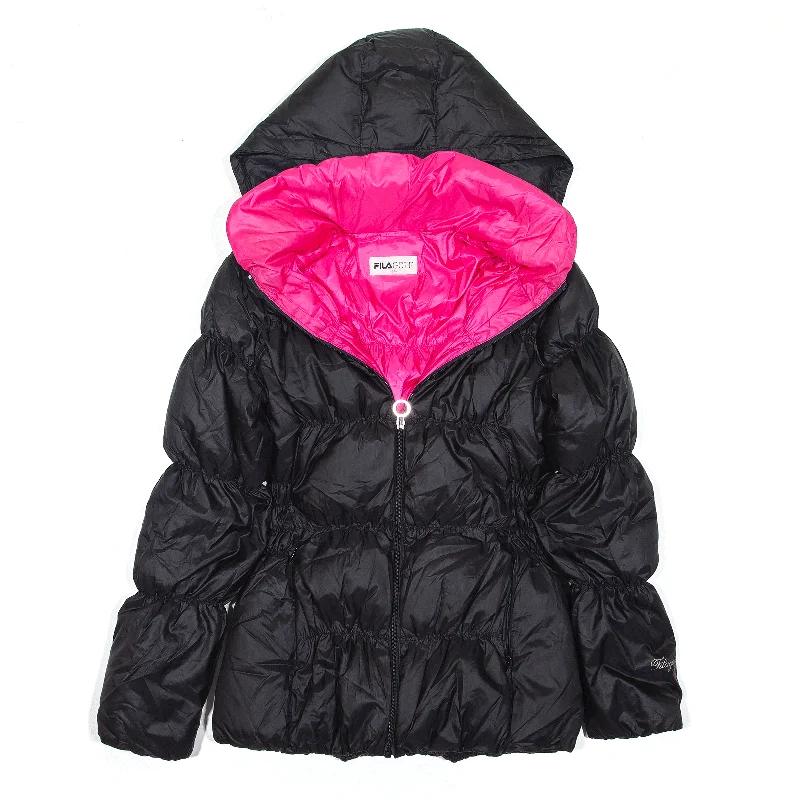 Reduced Prices contemporary coatFILA Golf Jacket Black Hooded Puffer Womens S