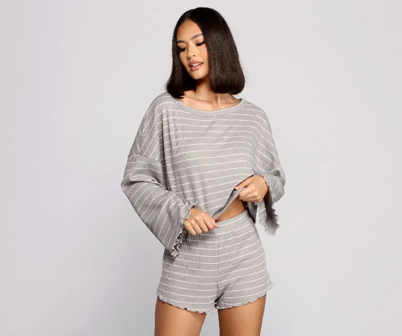 Final Sale Take On Trendy Stripes Pajama Top