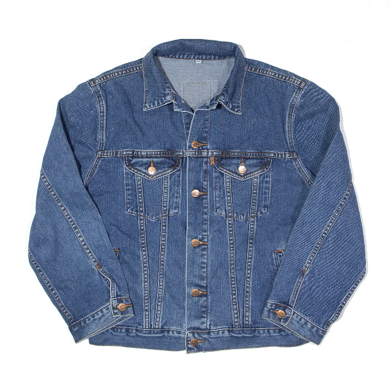 While Supplies Last contemporary trench coatLEA Jacket Blue Denim Womens M