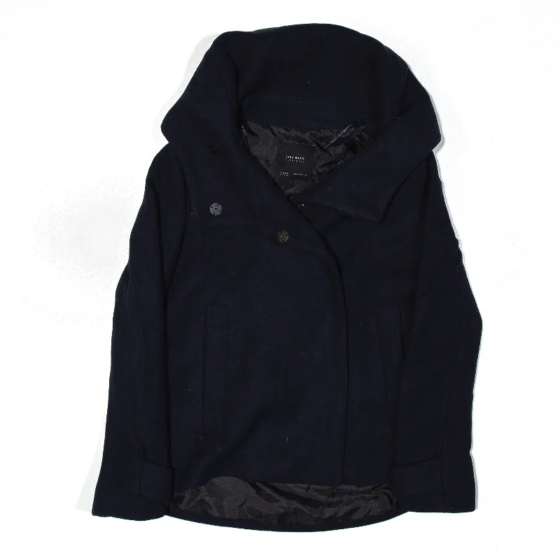 Fantastic Deals classic zip-up coatZARA Jacket Blue Pea Womens XS