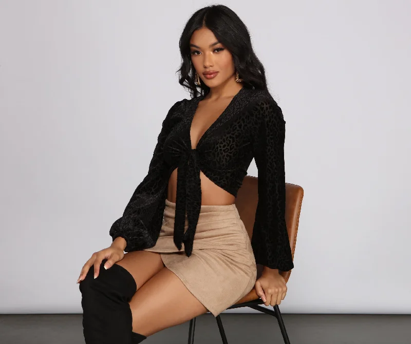 Lowest Price Feelin' Fierce Tie Front Top