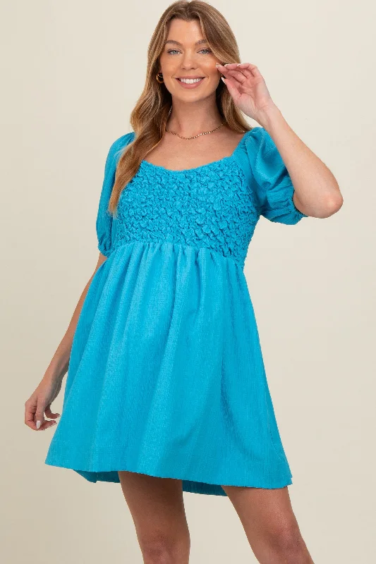 Early Access t-shirt dressTurquoise Textured Bodice Maternity Dress