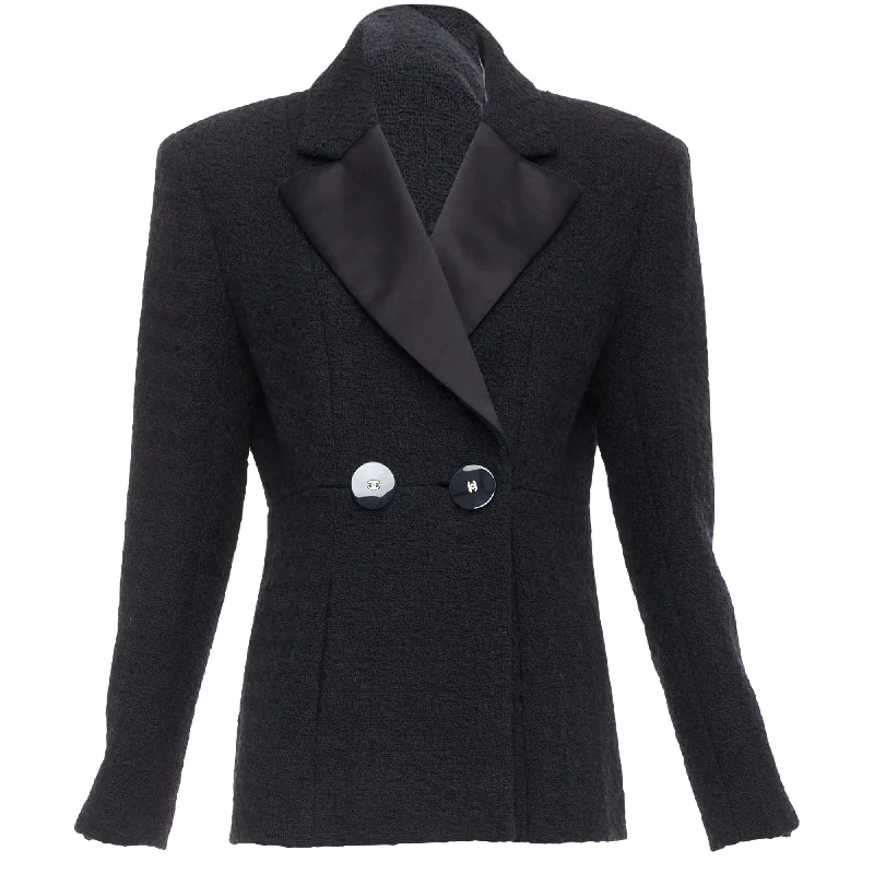 Early Bird Discount Chanel Cosmopolite tweed double breasted tuxedo jacket