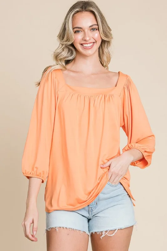 Must-Have Deals Culture Code Square Neck Puff Sleeve Top
