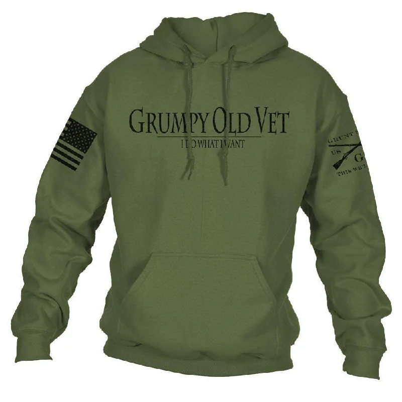 Mega Deal Grumpy Old Vet Hoodie - Military Green