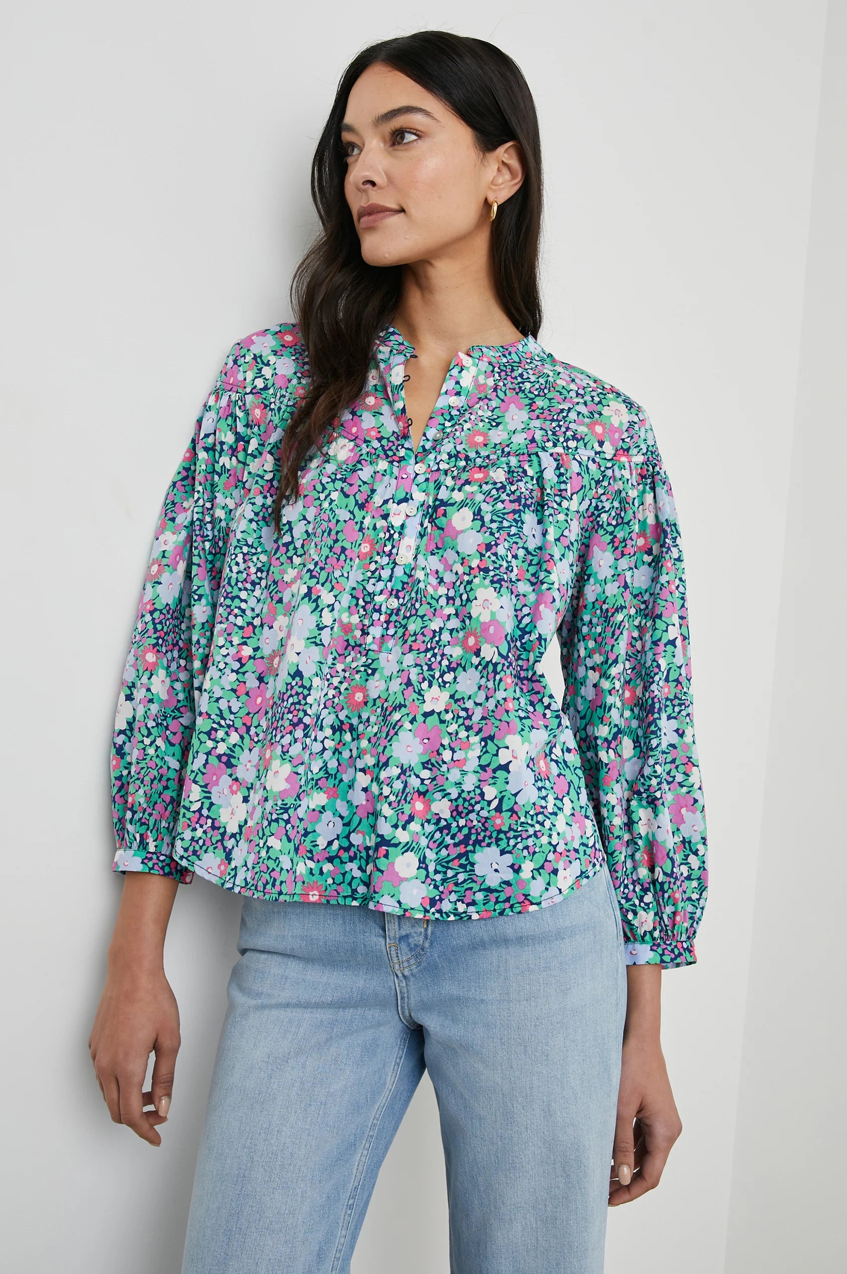 Savings Galore ELLISON TOP NAVY LEILANI FLORAL