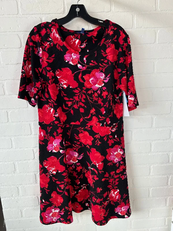 Deal of the Week casual knit dressDress Casual Midi By Apt 9 In Black & Red, Size: L