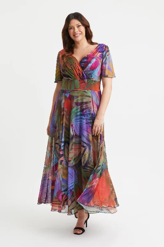 Buy Now flowy maxi dressIsabelle Multi Tropical Float Sleeve Maxi Dress