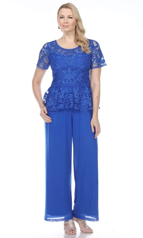 Instant Discount Soulmates 1902 - Peplum Short Sleeve Top W/ Special Occasion Pants Set