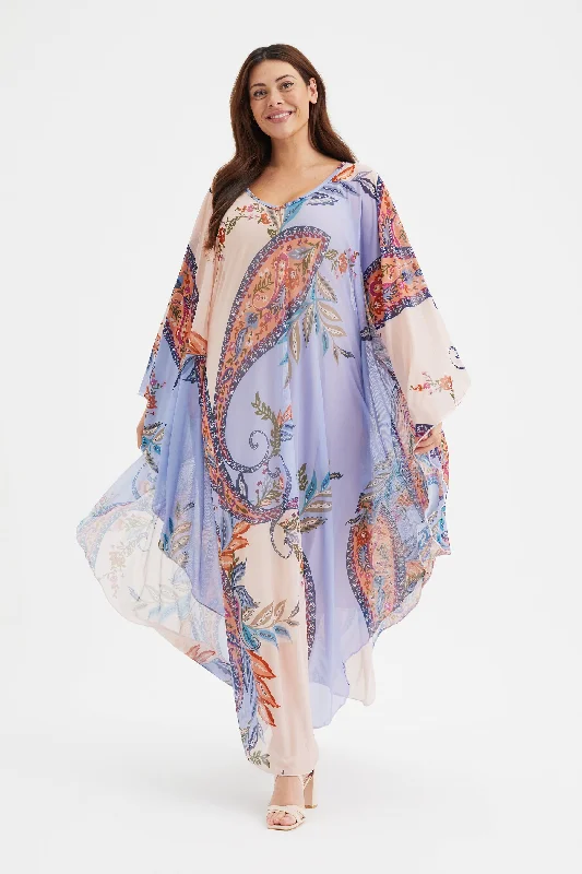 Big Discounts lace-up dressPeach Multi Maxi Kaftan Dress
