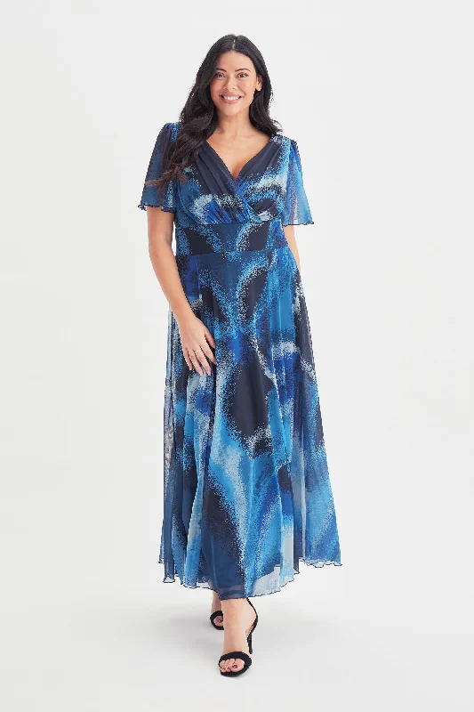 Deep Discounts cocktail dressIsabelle Blue Moon Float Sleeve Maxi Dress