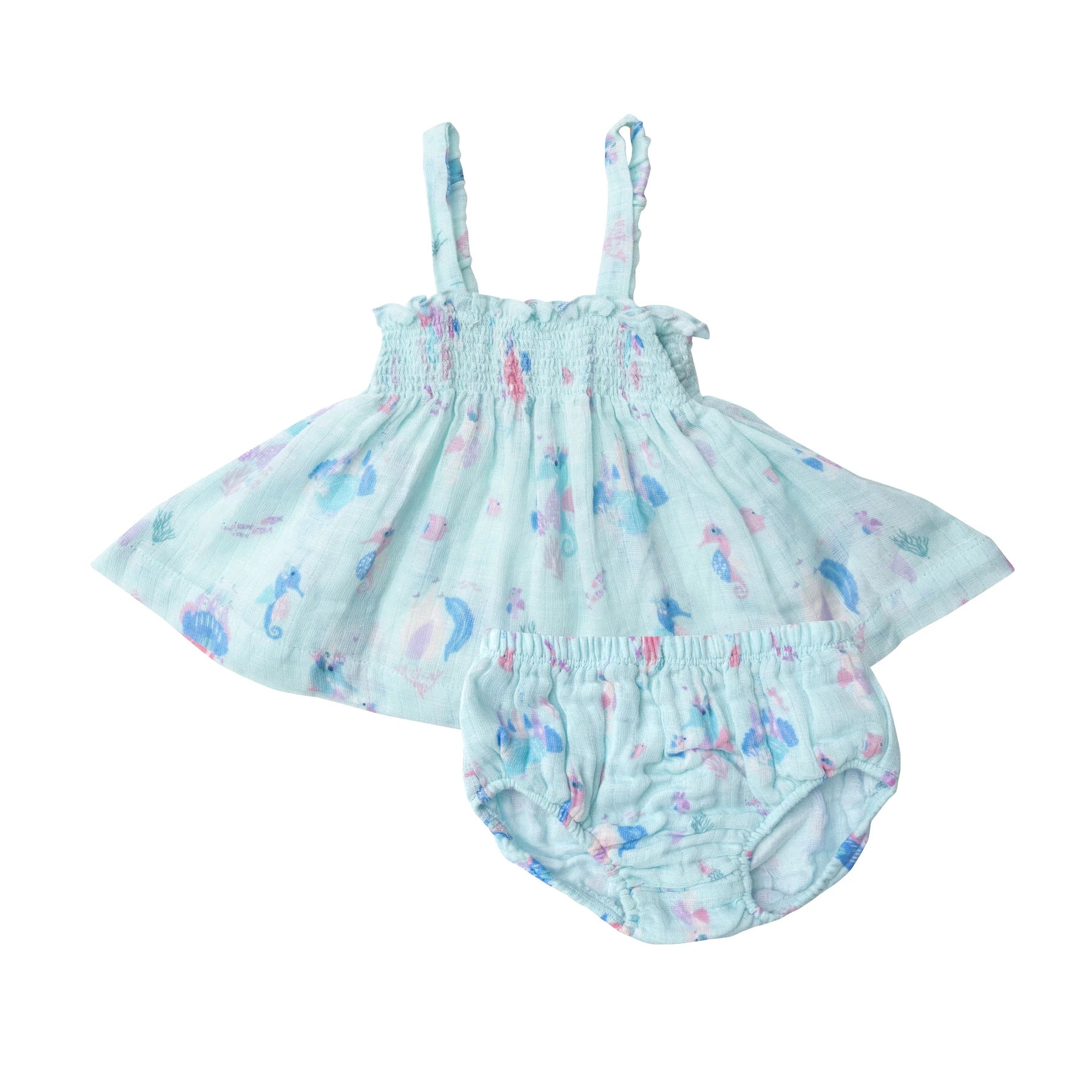 Friends and Family Sale Magical Seahorse Smocked Top + Diaper Cover by Angel Dear