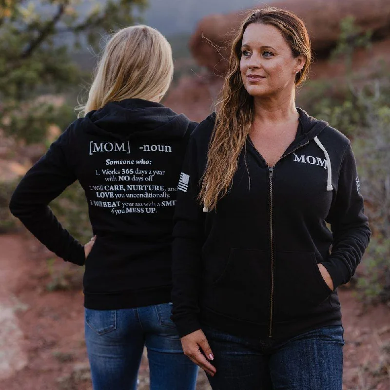 Closeout Sale Women's Mom Defined Full-Zip Hoodie - Black
