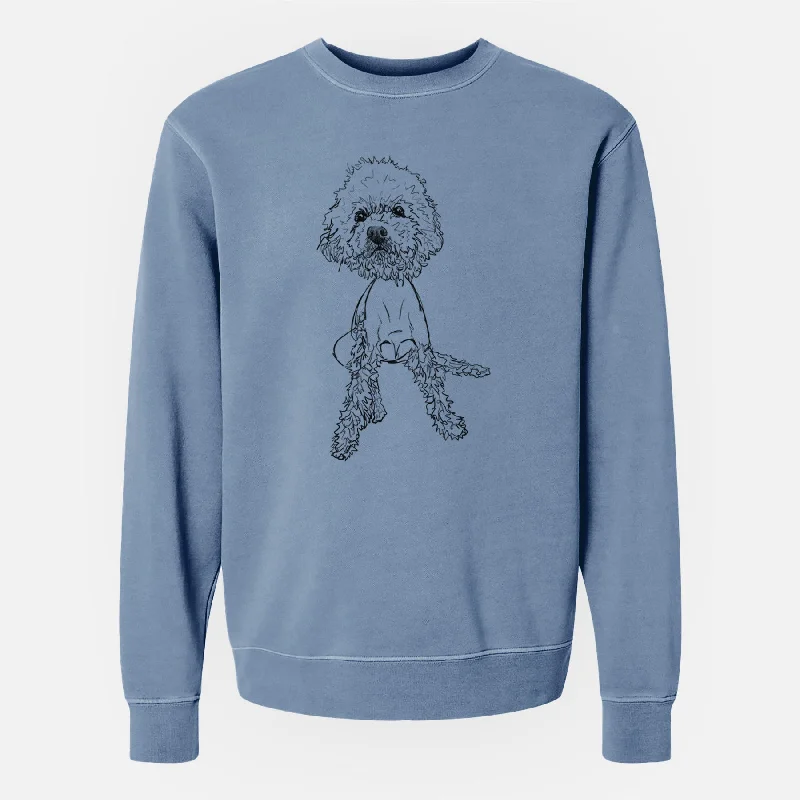 New Markdowns modern athletic hoodieDoodled Muffin the Poodle Mix - Unisex Pigment Dyed Crew Sweatshirt