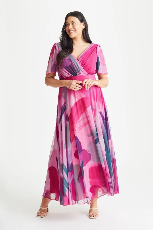 Reduced Prices chic dressIsabelle Magenta Pink Float Sleeve Maxi Dress