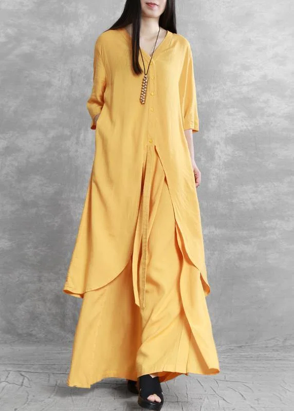 Buy Now sleek midi dress2024 summer new irregular long shirt draped casual two-piece suit