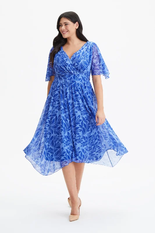 Unmissable Offer bohemian dressJulie Cobalt Sky Hanky Hem Dress