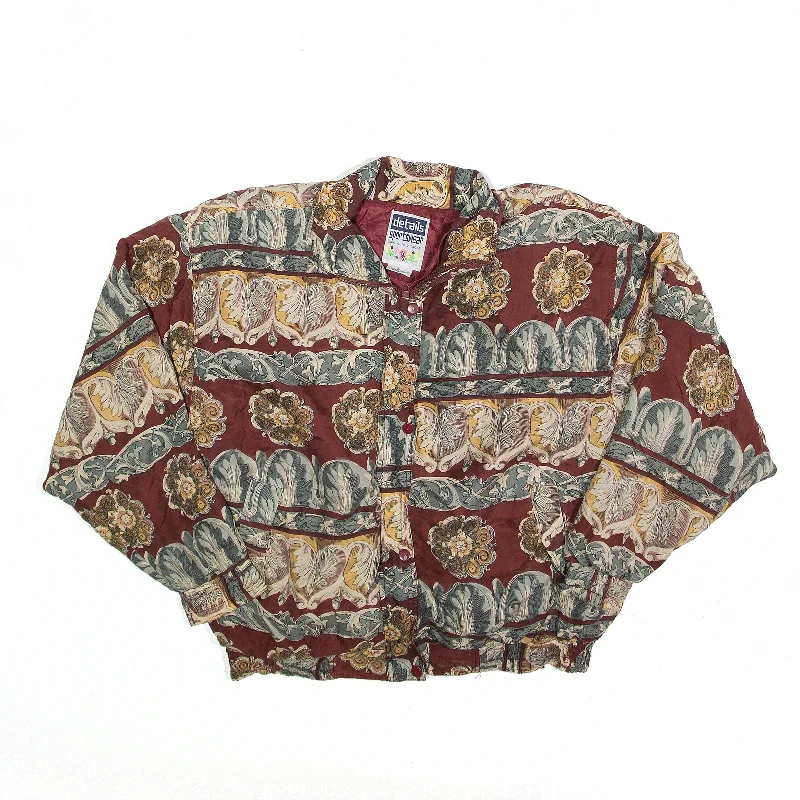 Fantastic Deals soft shell coatDETAILS SPORTSWEAR Shell Jacket Red Crazy Pattern Womens M