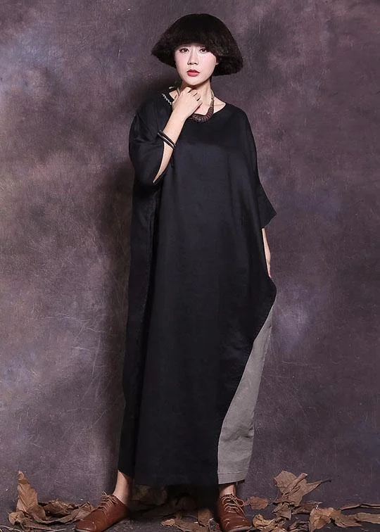 Midnight Sale off-shoulder dressBeautiful half sleeve cotton clothes Women Tutorials black Traveling Dress summer