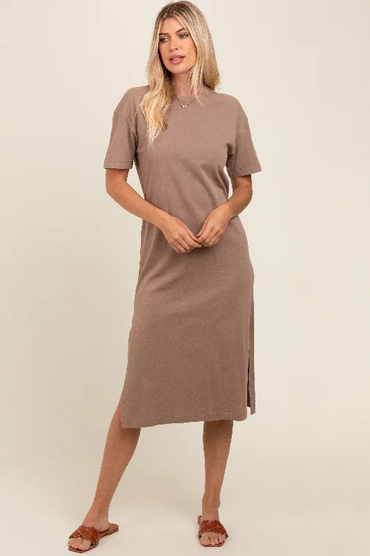 Limited Stock vintage dressTaupe T-Shirt Midi Dress
