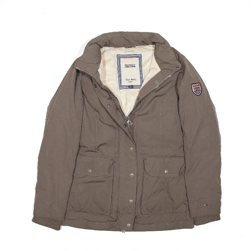 Crazy Deals cozy fleece coatTOMMY HILFIGER Fleece Lined Parka Coat Beige Womens S