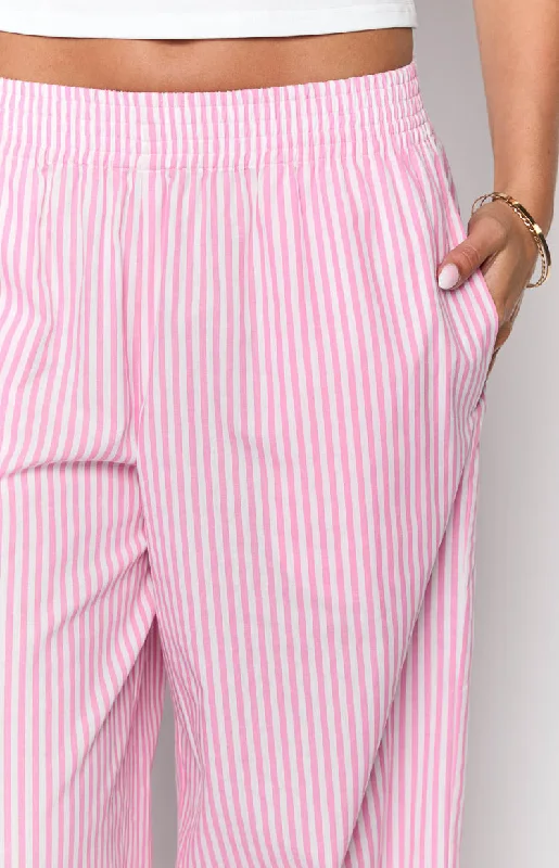 Price Buster long coatMahalia Pink Stripe Pants