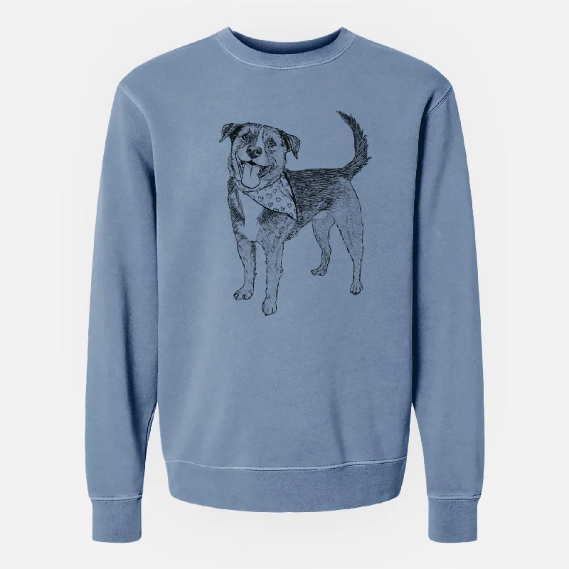 Unbeatable Prices retro sports hoodieDoodled Roxy the Shepherd Mixed Breed - Unisex Pigment Dyed Crew Sweatshirt