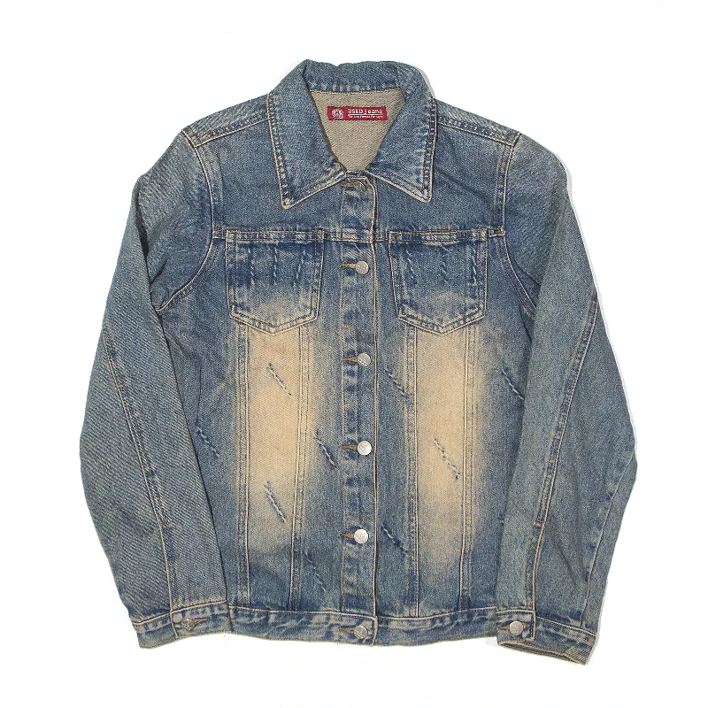 Doorbuster Deal tailored blazer coatUSED JEANS Jacket Blue Denim Womens M