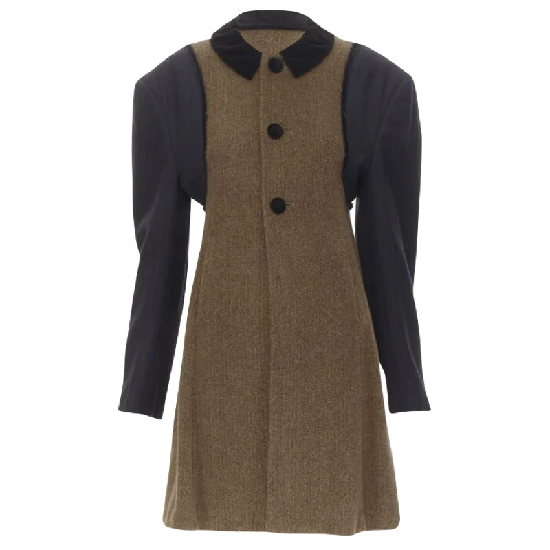 Instant Discount Comme Des Garcons herringbone reconstructed sleeve coat