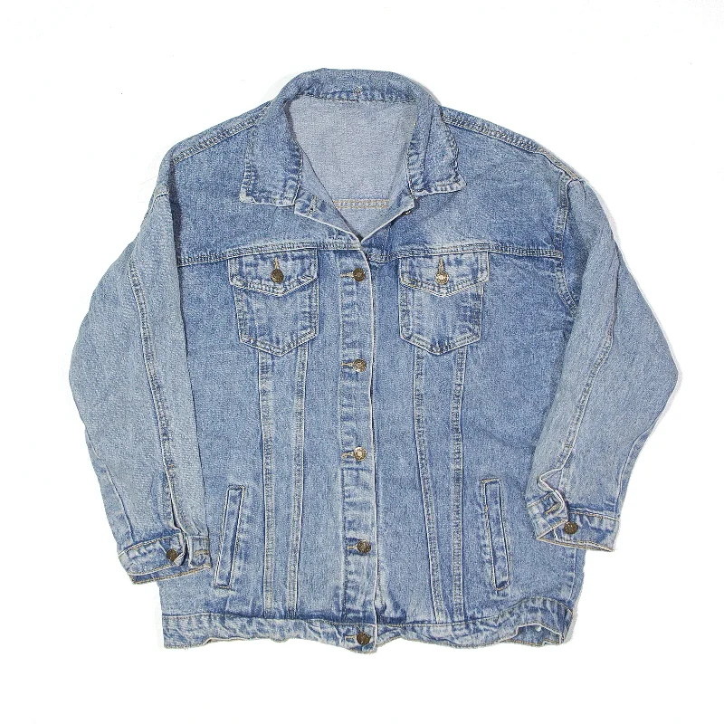 Weekend Flash Sale fashionable quilted coatJacket Blue Denim Womens L