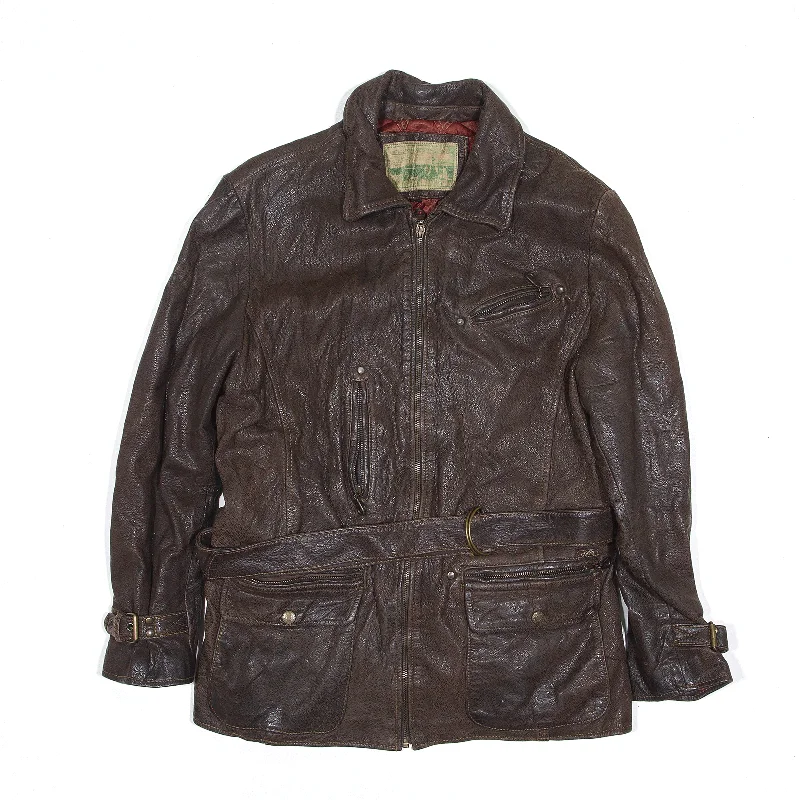 Deep Discounts sleek jacketGUESS Jacket Brown Leather Womens L
