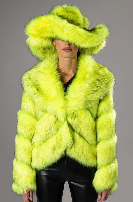Reduced Prices insulated winter jacketACID MUSHROOM FAUX FUR JACKET