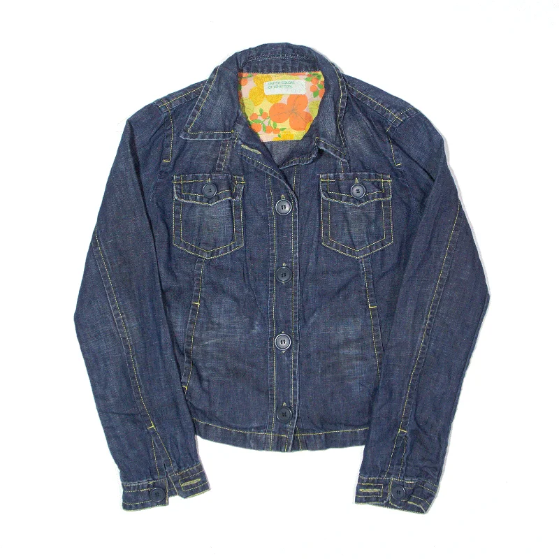 Can't Be Beat high-fashion coatUNITED COLORS OF BENETTON Linen Blend Jacket Blue Womens UK 10