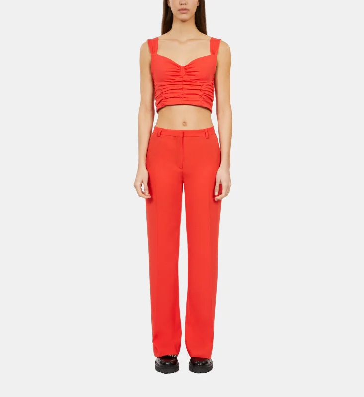 Exclusive Savings Short Top With Draping | Women | Red