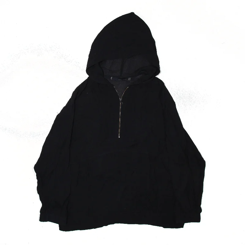 Mega Sale long-sleeve winter jacketZARA Studio 1/4 Zip Jacket Black Hooded Lightweight Pullover Womens XS